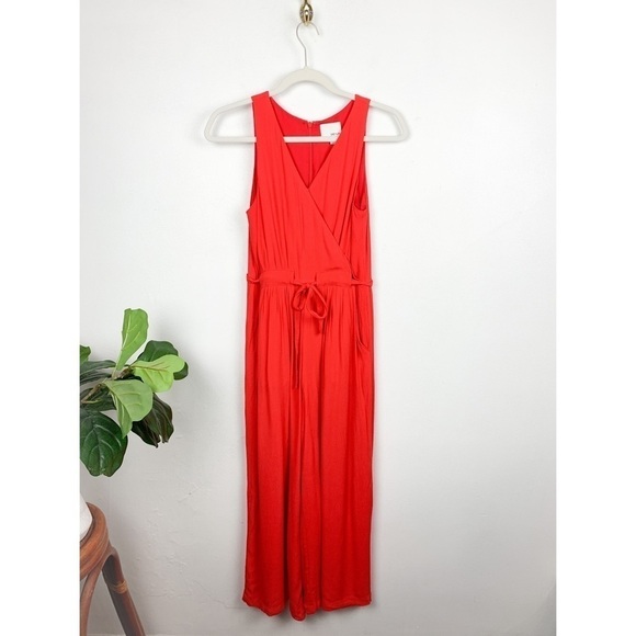 Greylin Red Sleeveless Flowy Wide Leg Jumpsuit Sz XS - Picture 1 of 10